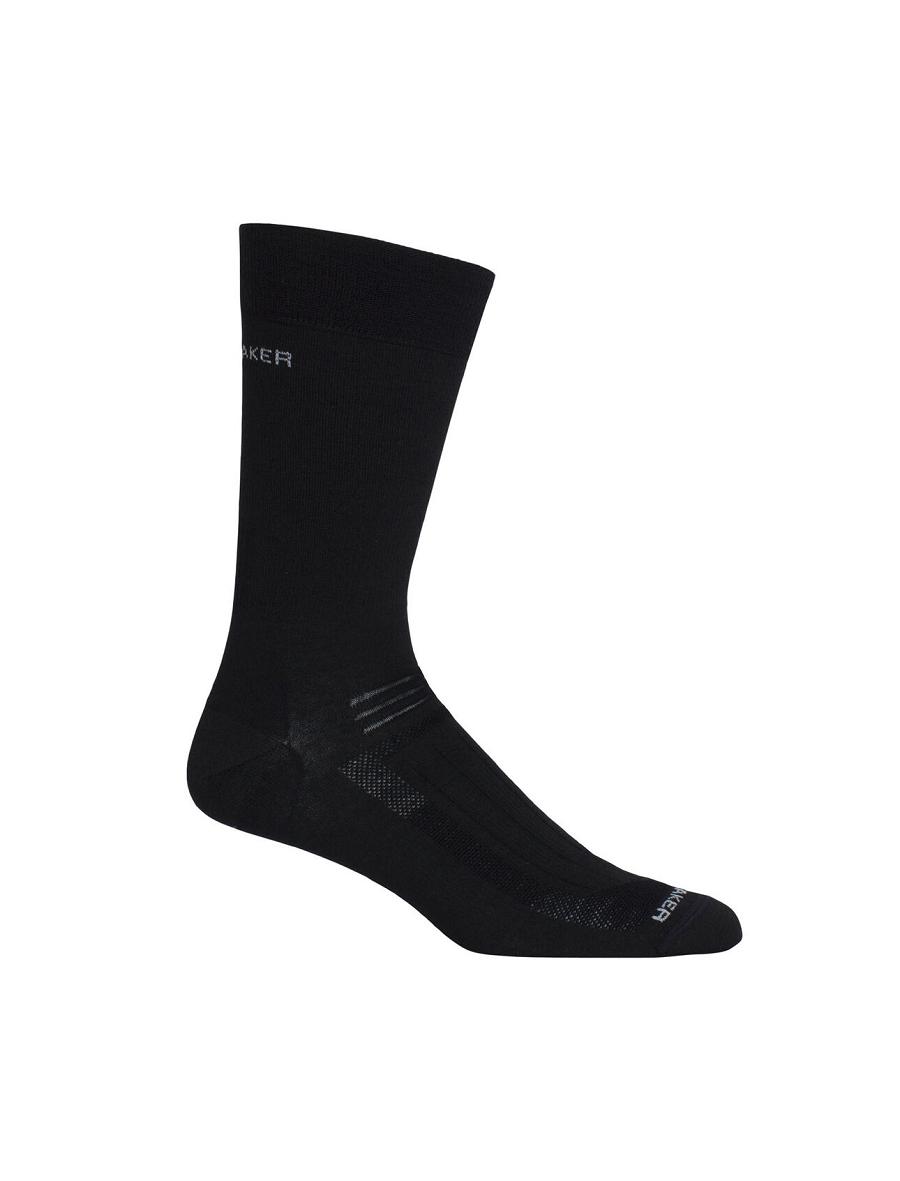 Men's Icebreaker Merino Hike Liner Crew Socks Black | CA 1903WNBY